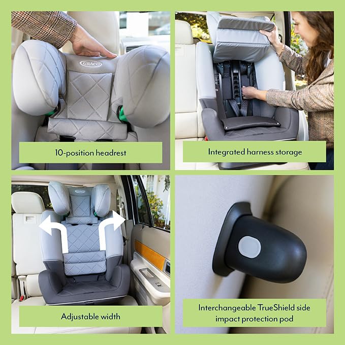 Graco SlimFit R129 All-in-One Convertible Car Seat, Birth to 12 years (40-145cm). Rearward facing until approx. 4yrs (40-105cm), Forward facing from approx. 3.5 to 12 years (100-145cm), Iron fashion