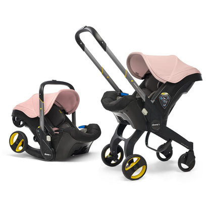 Doona+ Baby Car Seat & Travel Stroller Blush Pink - Convertible 0+ Car Seat and Pram with 5 Point Safety Harness - Ergonomic Pushchair and Travel System - ISOFIX Base Sold Separately