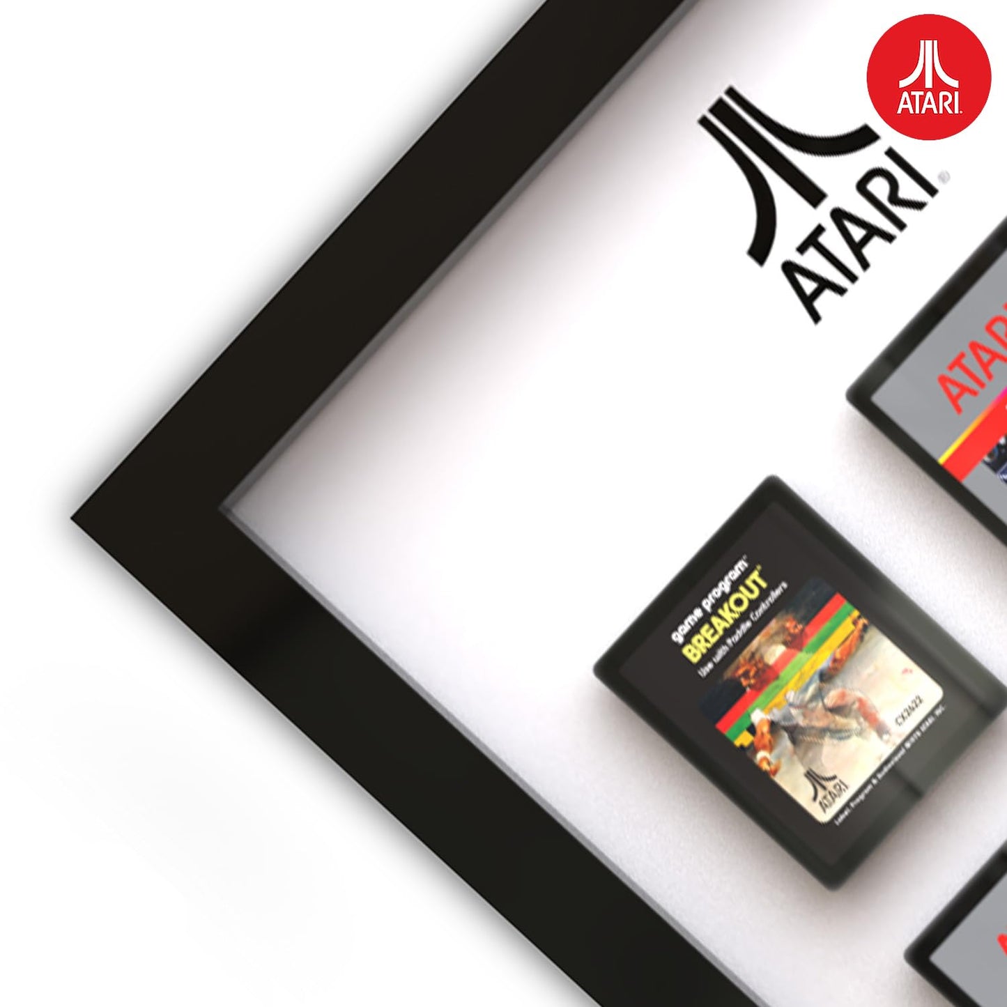 Official Atari 3D Wall Art, Authentic Cartridges Collection for Gaming Setup, Gamer Wallpaper, Gaming-Room Decor and Wall Stickers, Black Frame - ThumbsUp!