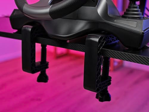 Trust GXT 289 gaming steering wheel with pedals, paddle shifters, gear stick, and vibration feedback for PC, Xbox, PS4, and Switch.