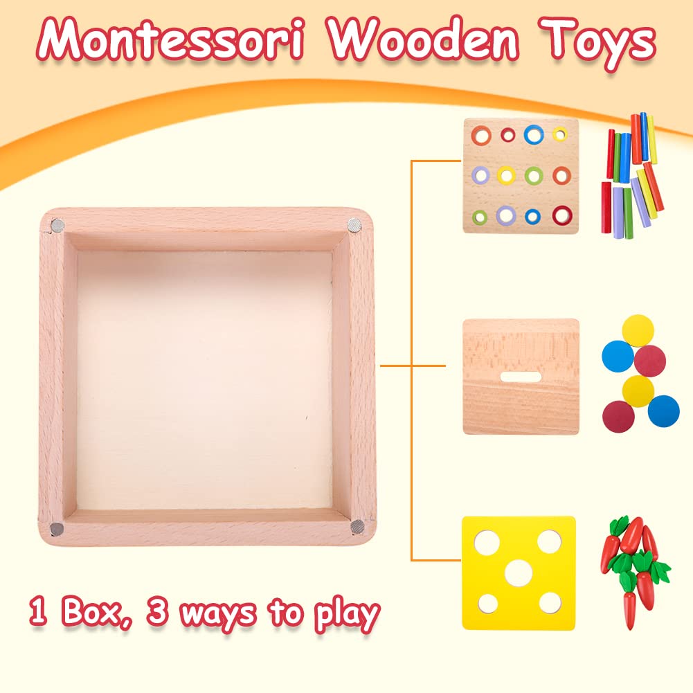 Baby Montessori Toys for 1 Year Old Boys Girls, Wooden Toys for 1 2 3 Year Olds, Baby Sensory Toys 4 in 1 Activity Cube Balls Drop Toy, Toddlers Educational Sorting Toy, Babies 1st Birthday Gifts