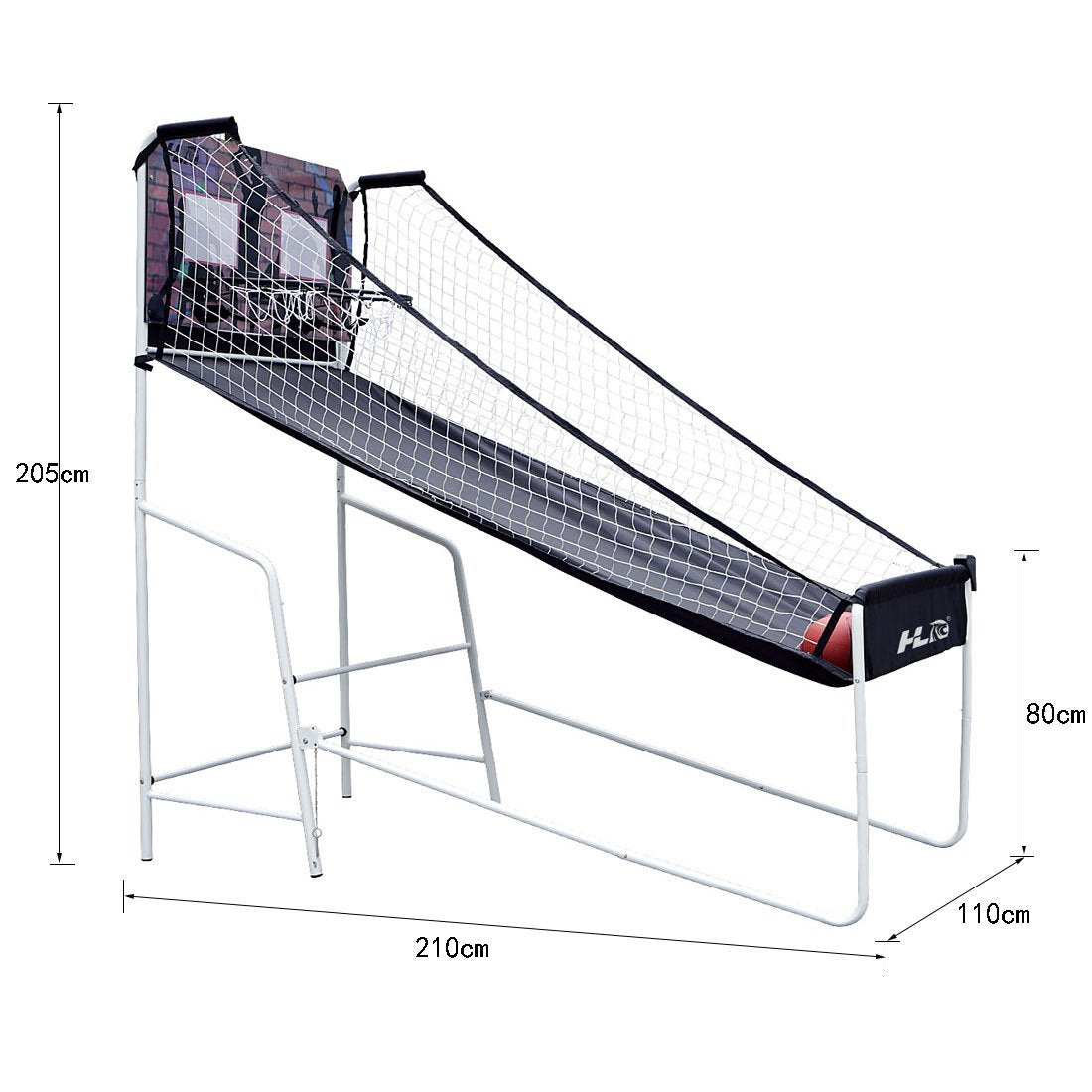 Foldable electronic automatic Basketball training machine Basketball Hoop Basketball Stand Home double basketball game with scoring machine for Kids and adults, includes 4 basketball and pump