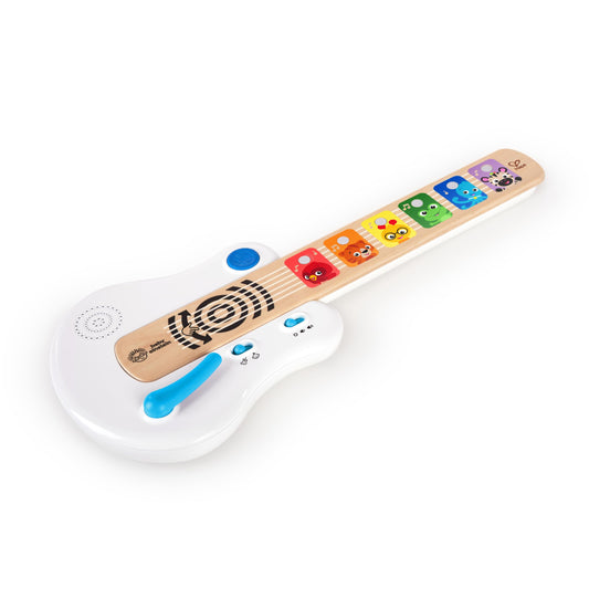 Baby Einstein Baby Guitar toy with wooden body, light-up buttons, and whammy bar for children 6 months and older.