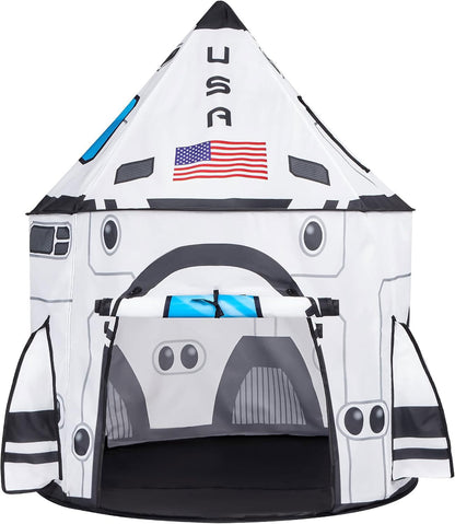 JOYIN kids rocket ship play tent with colorful design, ideal for indoor and outdoor play, perfect for toddlers and young children.