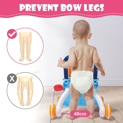 Aolso baby sit-to-stand learning walker with activity table, push toy, and colorful educational features for toddlers.