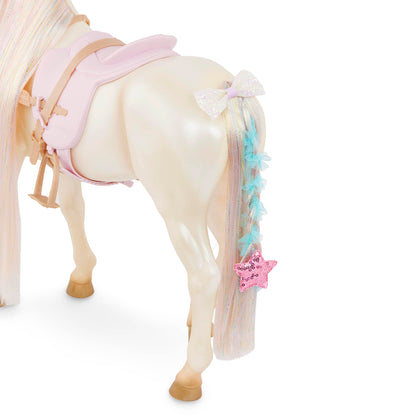 Our Generation Enchanting Horse - 50cm Toy Horse with Ultra-Long Rainbow Hair, Rainbow Hair Horse for 18-inch Dolls, Brushable Hair, Styling Accessories, Toy Horse for Fashion Dolls, Ages 3+