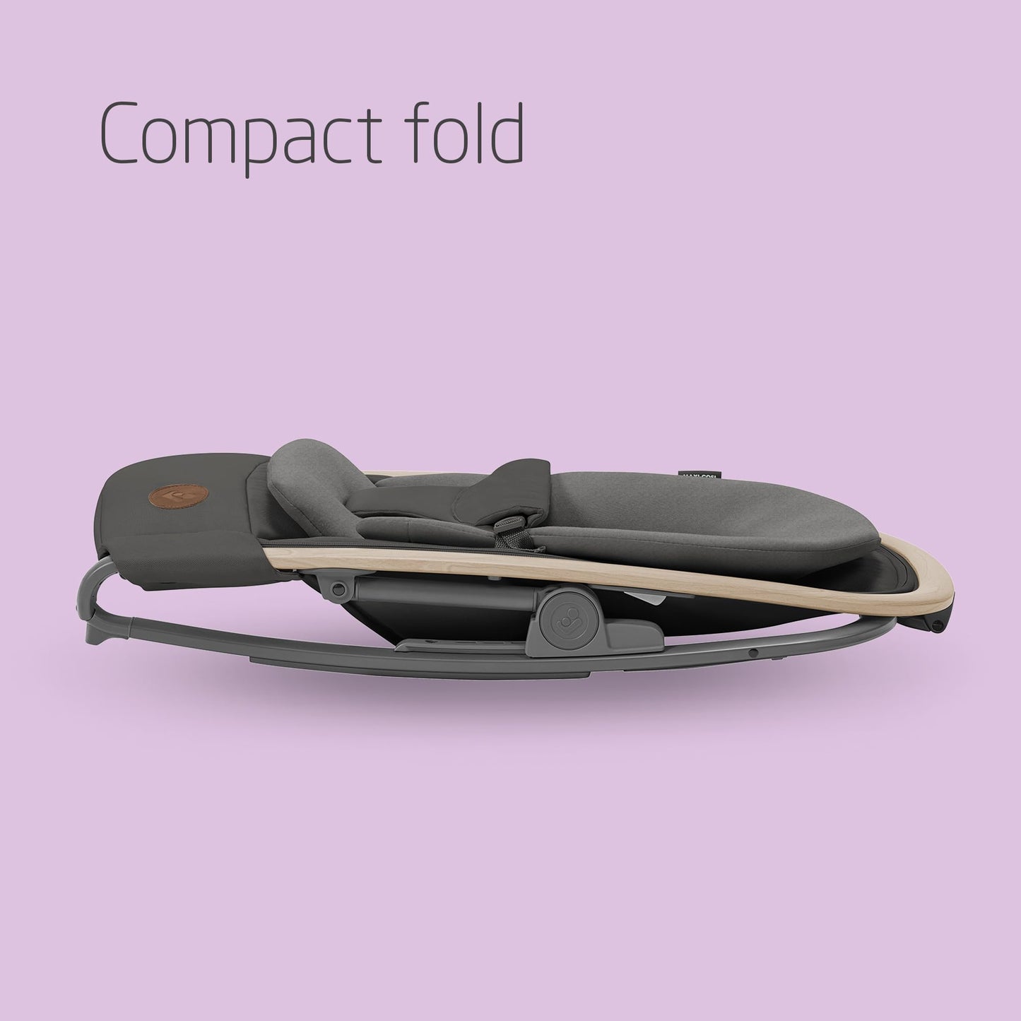 Maxi-Cosi Kori 2-in-1 ergonomic baby bouncer chair with toy arch, adjustable recline, lightweight design, and newborn pillow.
