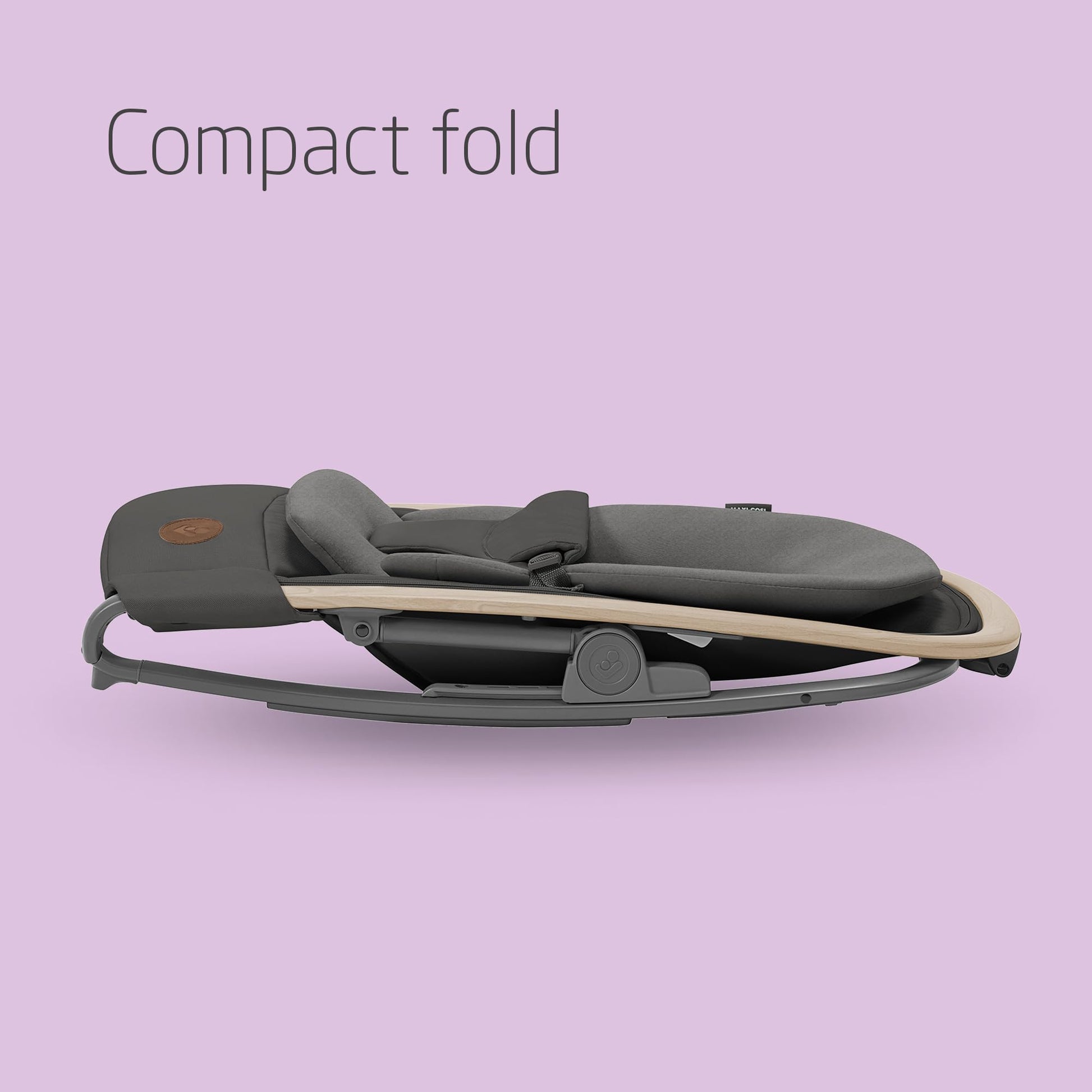 Maxi-Cosi Kori 2-in-1 ergonomic baby bouncer chair with toy arch, adjustable recline, lightweight design, and newborn pillow.