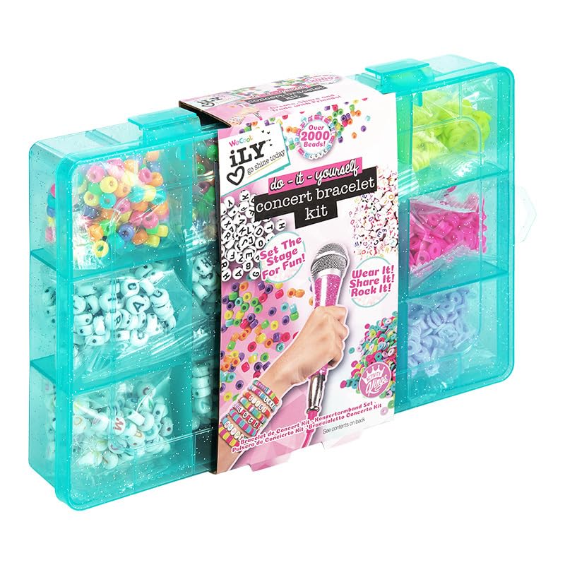 ILY Do-It-Yourself Concert Bracelet Kit, Make 2000+ Beaded Bracelets with Elastic Cords & Storage Case, DIY Jewellery Craft Kit for Girls, Perfect for Concerts, Parties & Gifts | Paladone