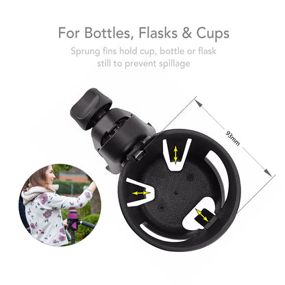 LittleLife Buggy And Pushchair Universal Cup Holder Adjustable Bottle Organiser for Stroller, Drink and Coffee Cup Holder, Single