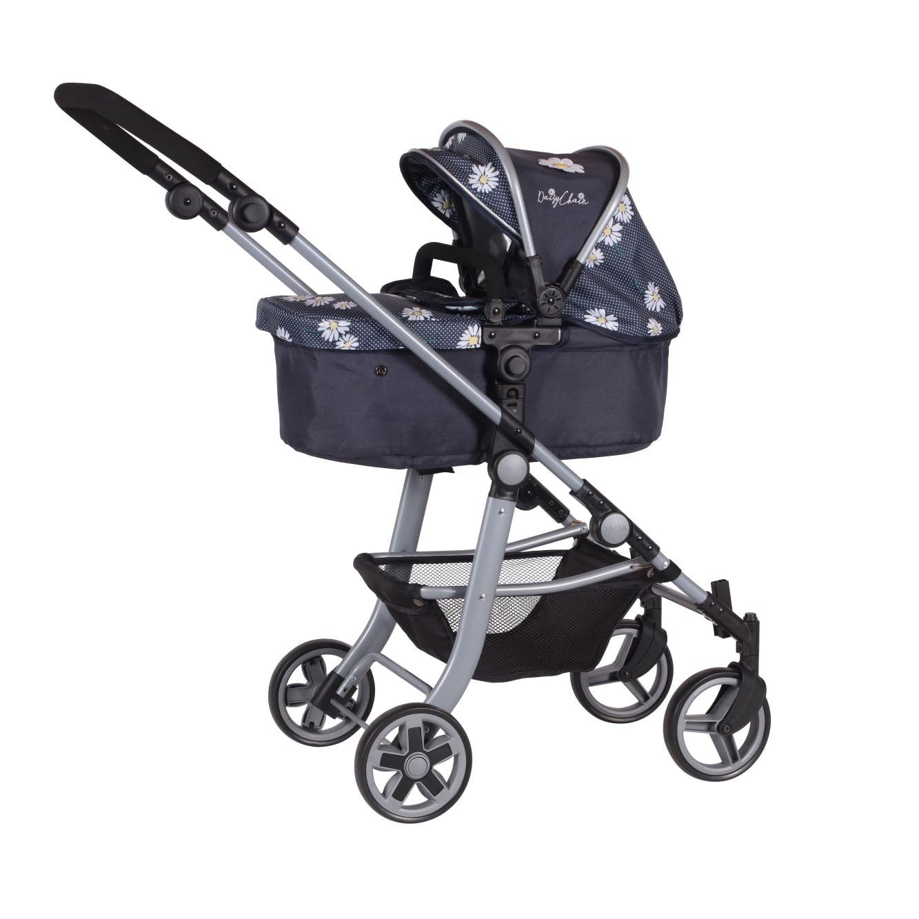 Daisy Chain Pinnacle Double Dolls Pram – The largest Dolls Pram in the World! Adjustable handle up to 95cm. For 7,8,9,10,11,12,13 years+. (Daisy Dot)