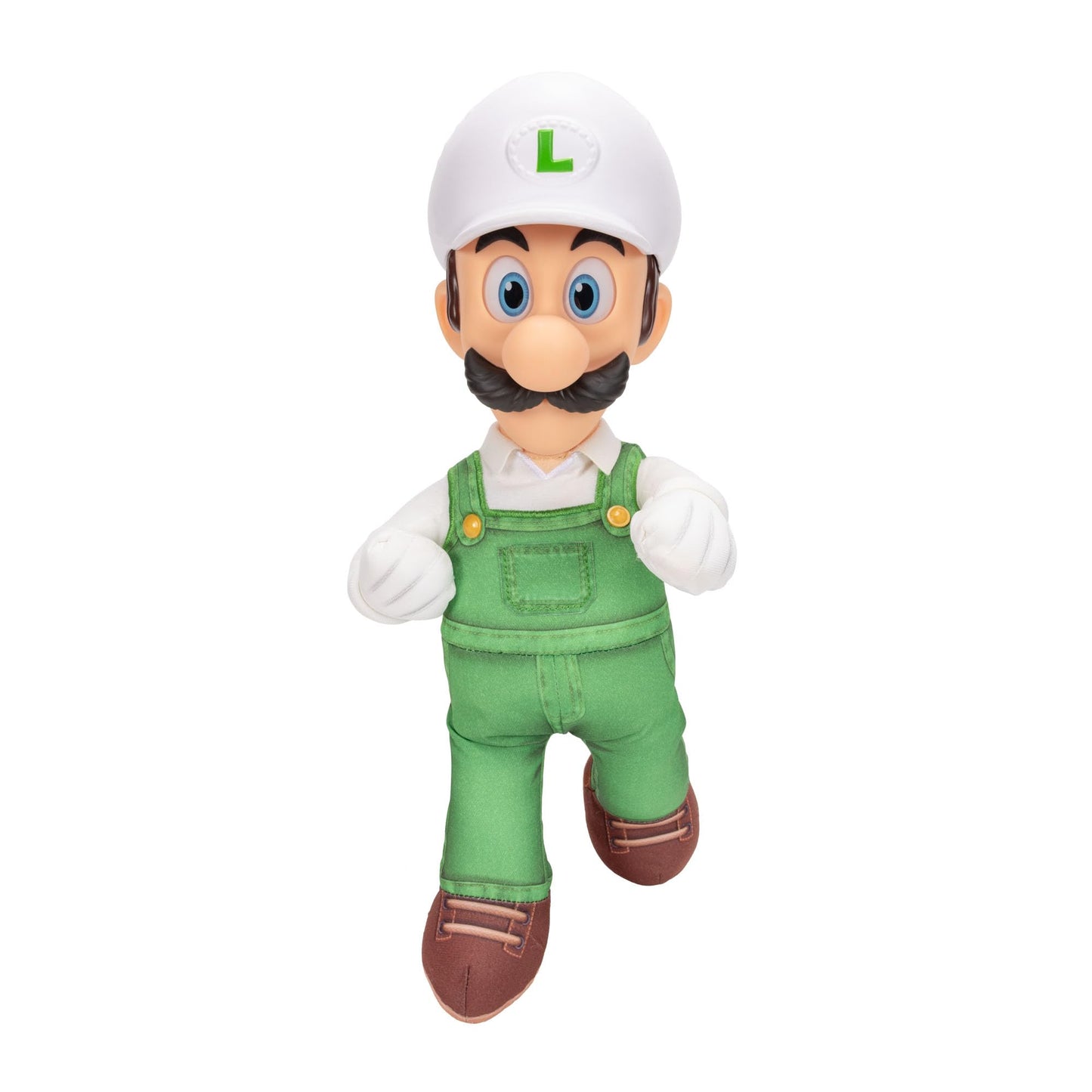 The Super Mario Galaxy Movie Fire Luigi Poseable Plush 15" / 38cm, Officially Licensed by Jakks Pacific, Plush with Sculpted Roto Head, Nintendo Collectible Plush, for Ages 3+