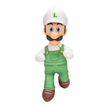 The Super Mario Galaxy Movie Fire Luigi Poseable Plush 15" / 38cm, Officially Licensed by Jakks Pacific, Plush with Sculpted Roto Head, Nintendo Collectible Plush, for Ages 3+
