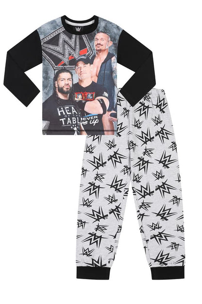 WWE Boys Roman Reigns Randy Orton John Cena World Wrestling Entertainment Long Pyjama Set (10-11 Years) Grey