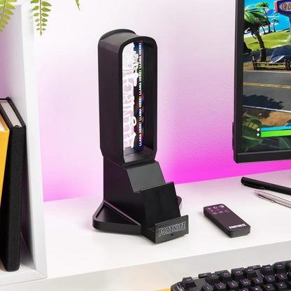 Paladone Fortnite 3-in-1 Headphone Stand and Tech Charging Station with Console Controller Cradle and 2 USB-C Ports, RGB Colour Changing Light Panel, Officially Licensed Gift for Gamers