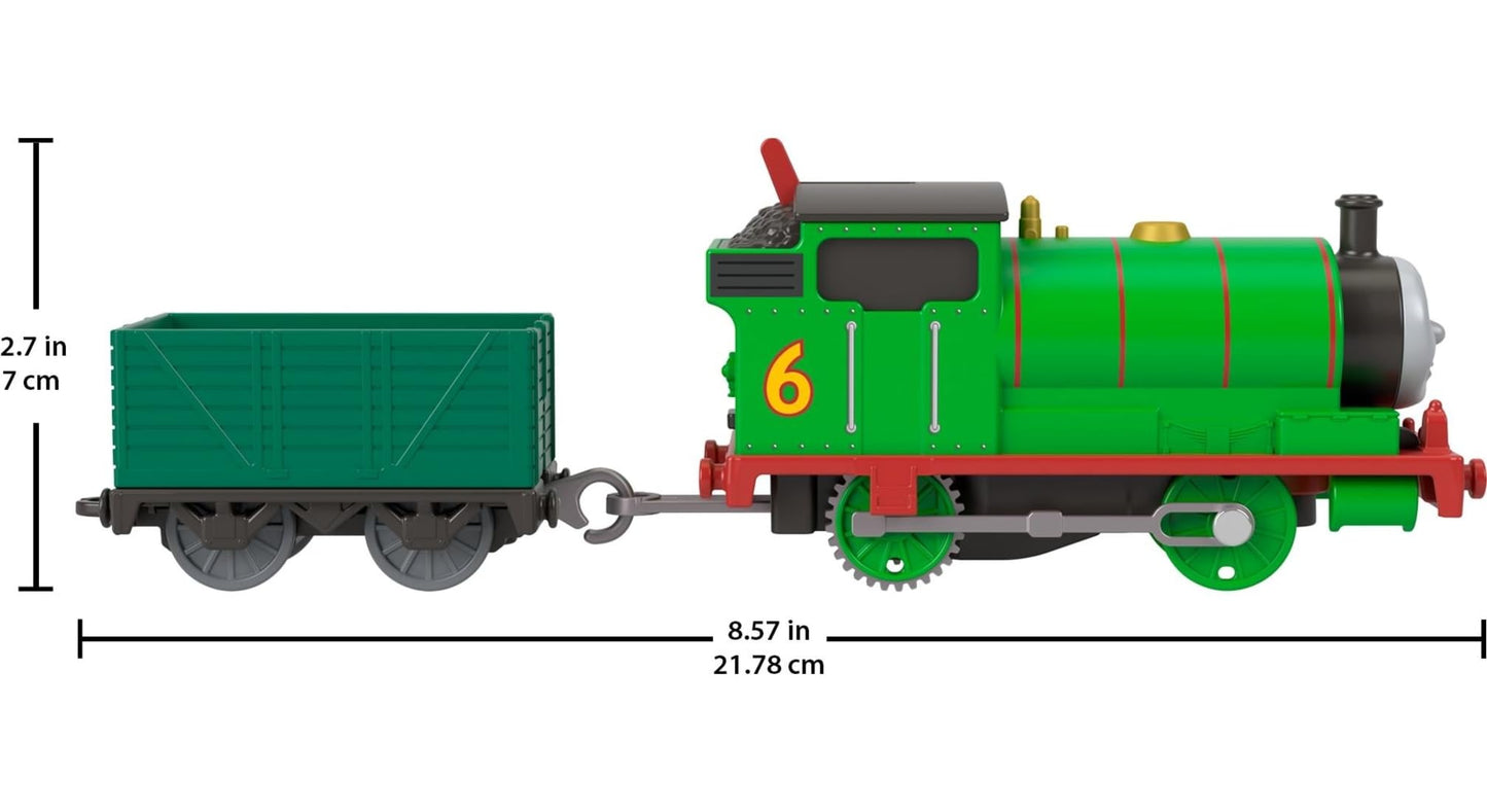 Thomas & Friends Motorized Toy Train, Classic Percy Battery-Powered Engine & Cargo Car, Storytelling Play for Preschoolers, JGF94