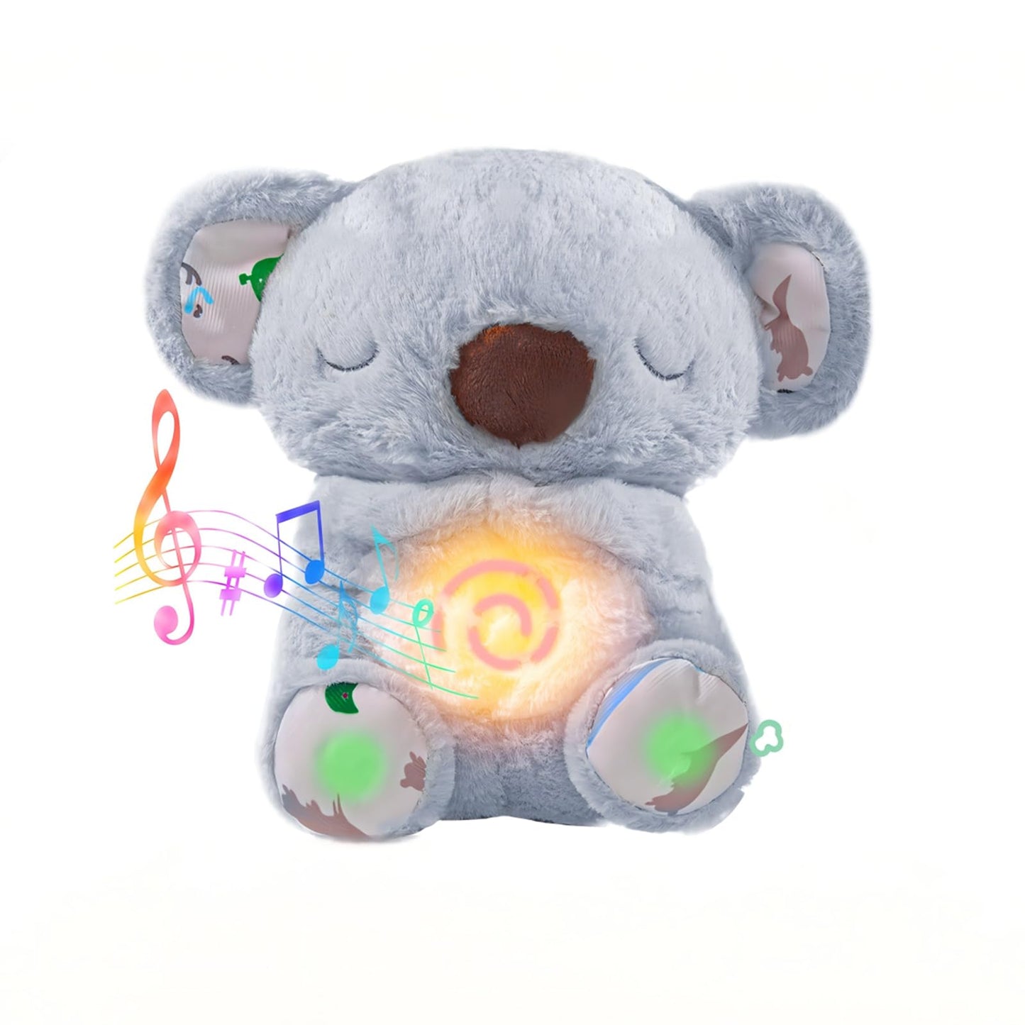 EGSHUFU Anxiety Relief Koala Soothing Breathing Otter,Evora Anxiety Relief Koala,Calming Otter Plush Rest Calming Sleep with Music Light Rhythmic Breathing Motion for Kids Sleeping (Gray)