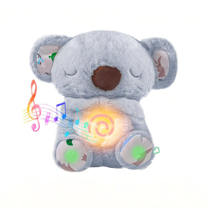 EGSHUFU Anxiety Relief Koala Soothing Breathing Otter,Evora Anxiety Relief Koala,Calming Otter Plush Rest Calming Sleep with Music Light Rhythmic Breathing Motion for Kids Sleeping (Gray)