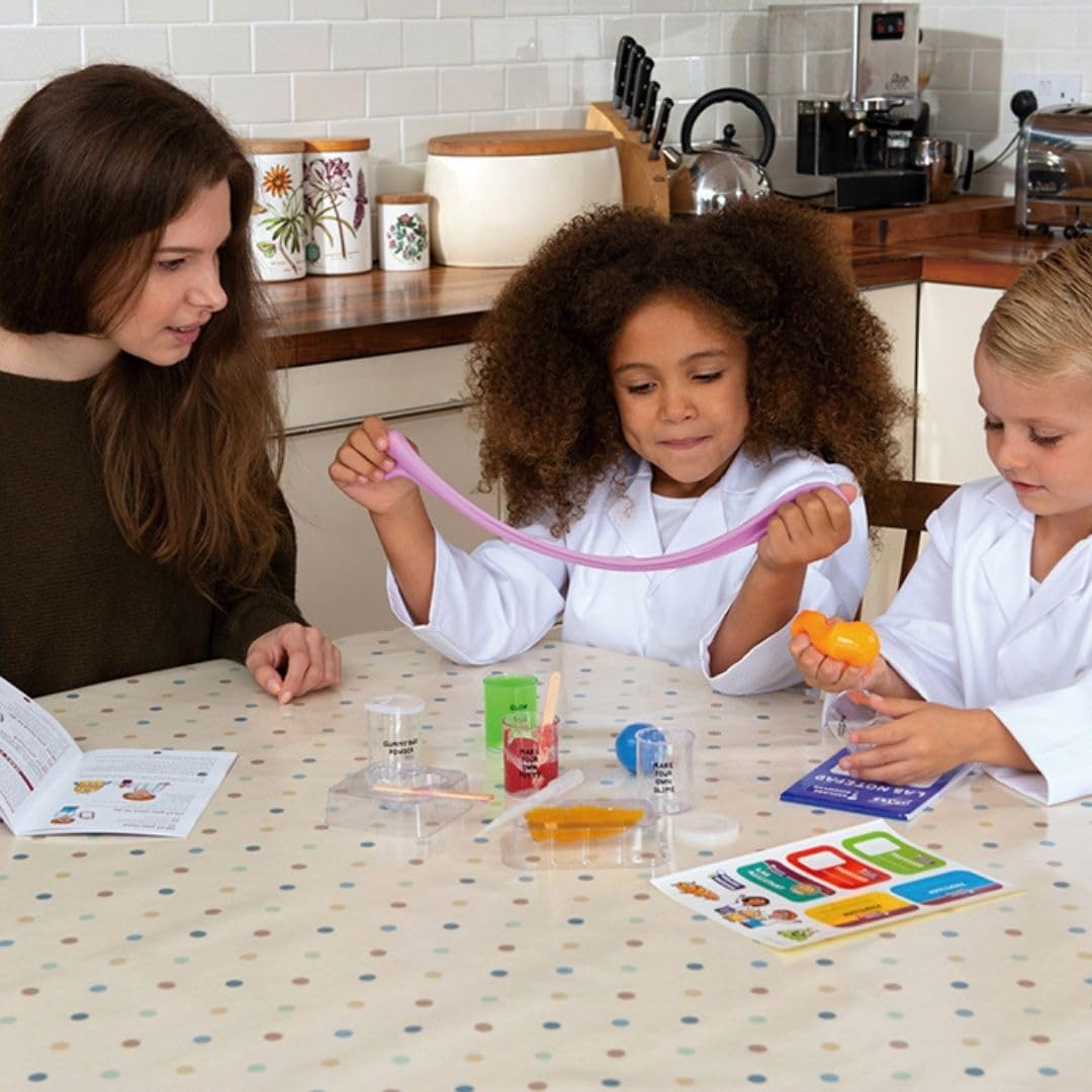Galt Slime Lab science kit for kids, featuring colorful slime ingredients and tools for hands-on slime making fun for children ages 5+