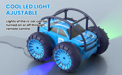 MaxTronic Direct Charging Remote Control Car for Kids, Amphibious RC Cars Toy 2.4G 360° Flips Rotation 15KM/H 4WD All Terrain Stunt Car with Ajustable LED for Boys Girls 3-12 Years Old