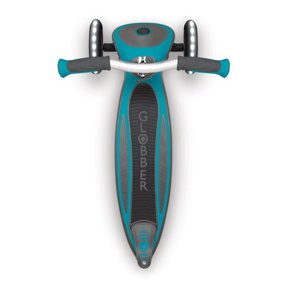 Globber Master Folding Scooter with Light Up Wheels and 5 height adjustable handlebars 74-94cm Suitable from 4 years max user weight 50kg (Teal), One Size