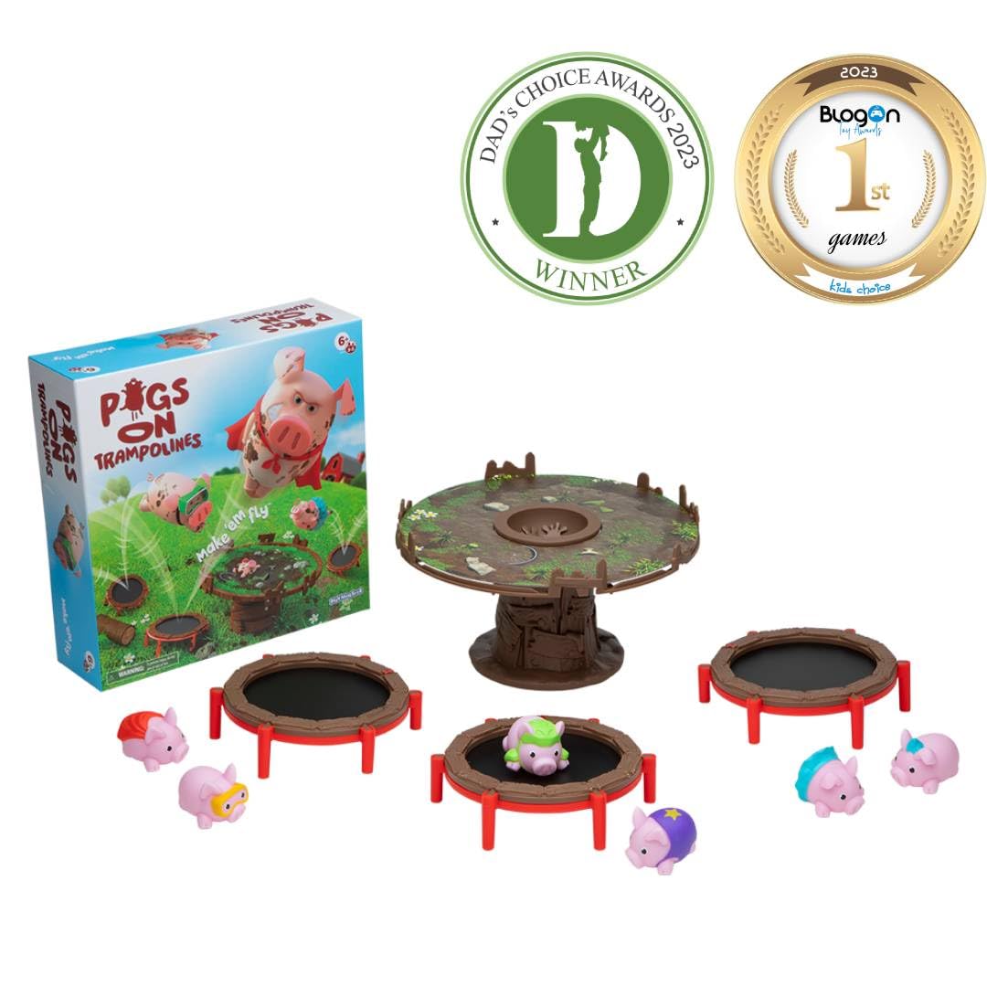 PlayMonster Pigs On Trampolines | Fun Kids Game With Bouncing Pigs | Fast-Paced Family Game | For Ages 6+