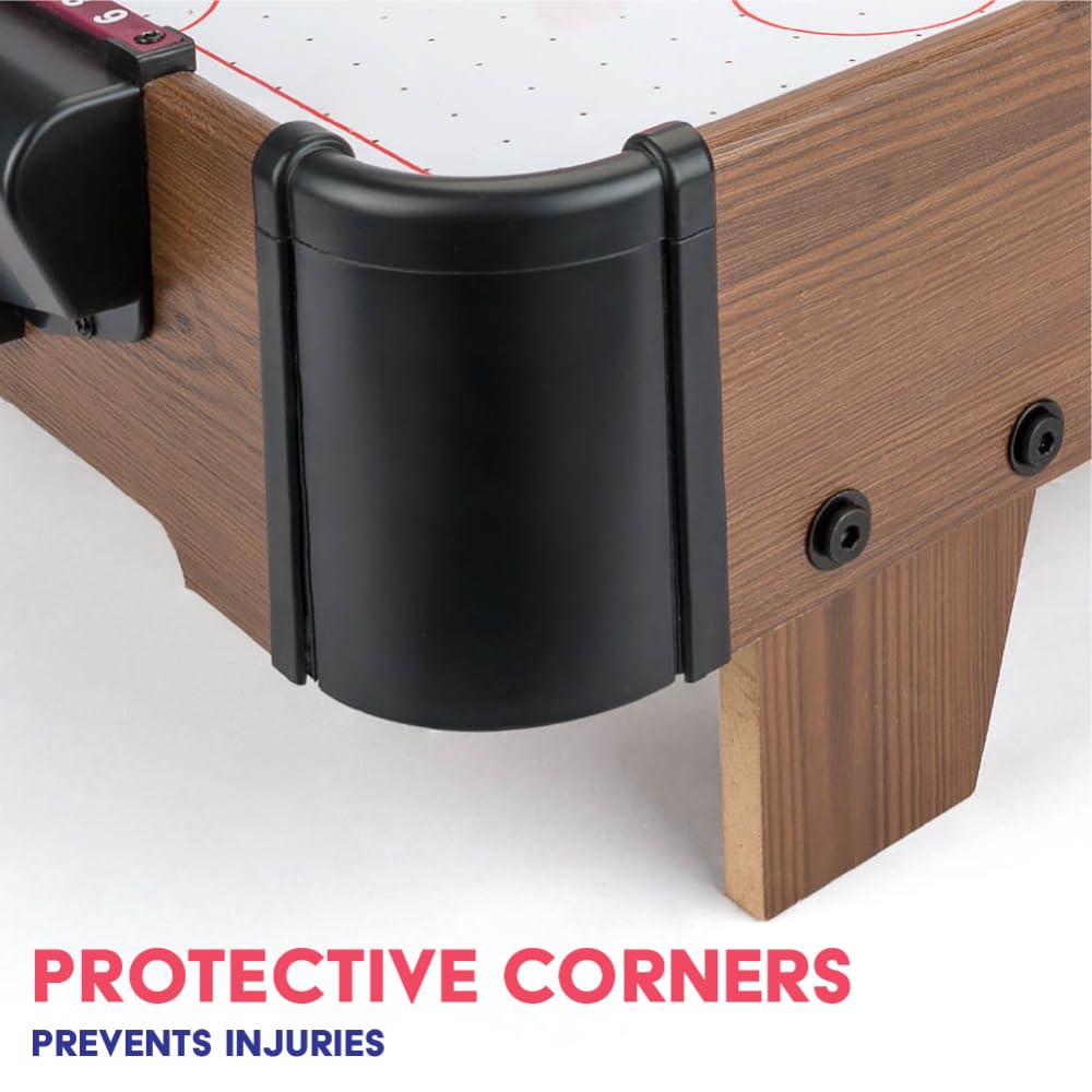 Power Play | Air Hockey Table Game, Wooden Portable Table Toys Game for Kids and Adults, 28inches, Brown