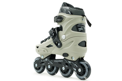 Gray Scale Sports adjustable inline roller skates with 8 light-up wheels for kids and adults, size medium UK 2-4.5, EU 34-37.