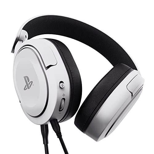 Trust Gaming GXT 498W Forta [Officially Licensed for PlayStation 5] Sustainable Gaming Headset for PS5 / PS4, 1.2m Cable, 50mm Drivers, Detachable Microphone, Wired Over-Ear Headphones - White