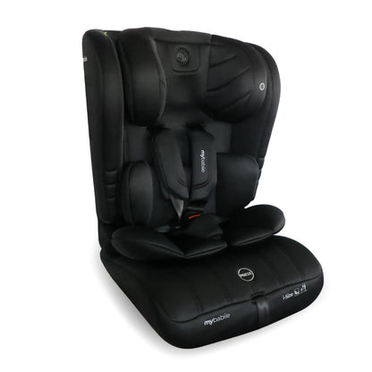 My Babiie MBCS50 Toddler to Booster R129 Child Car Seat - 5-Point Harness, 76-150cm (Approx. 9-36kg, 15 Months - 12 Years), i-Size, Group 1/2/3, Adjustable, Forward Facing - Black