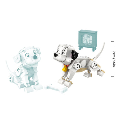 LEGO ǀ Disney Lucky & Penny 101 Dalmatians Puppies Toy - Play & Display Animal Figures with Movable Heads, Legs & Tails - incl. a Bone and TV - Gift for 6+ Year Old Girls 43271
