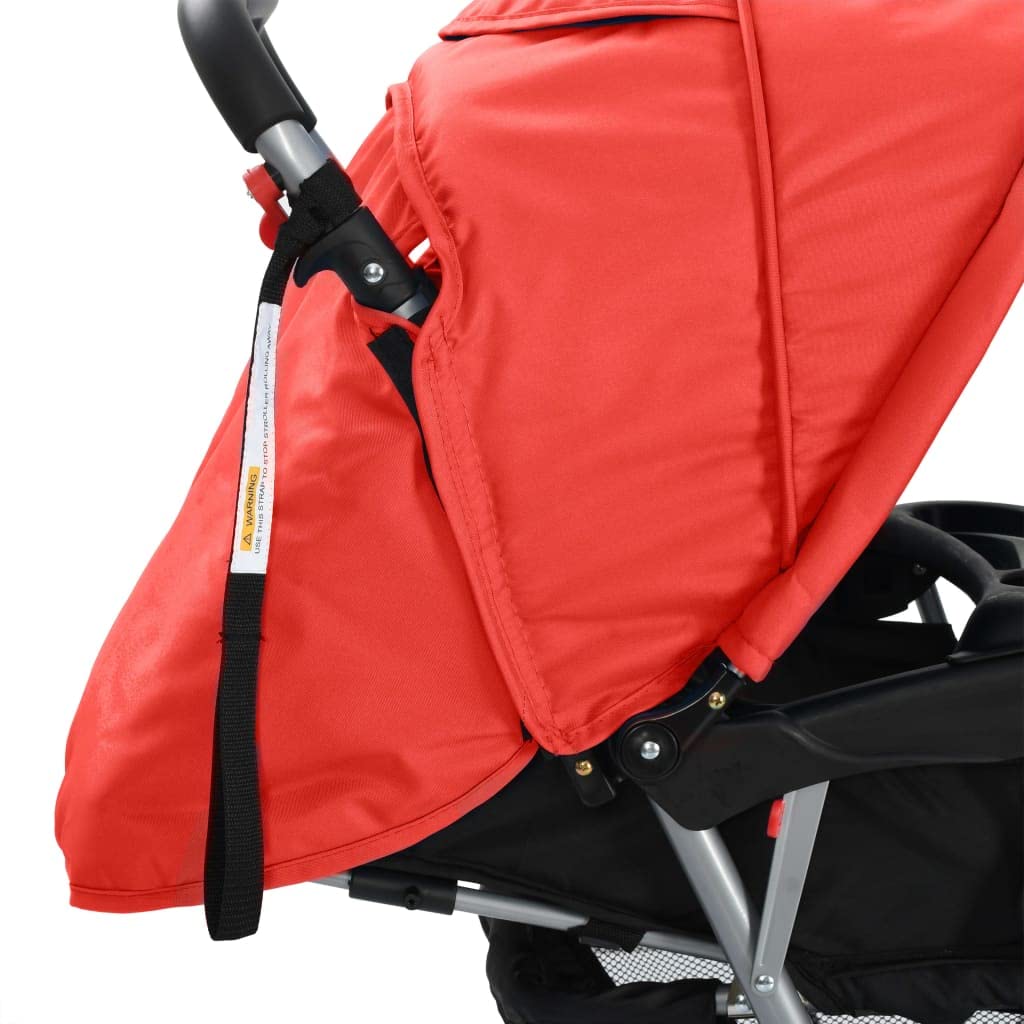 vidaXL 10111 Double Pushchair Red Baby Pram Baby Buggy Twin Buggy Multi-Coloured