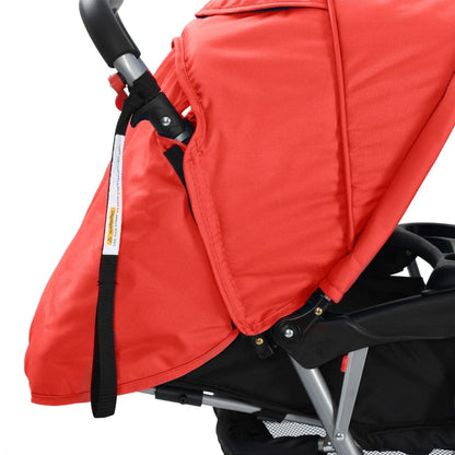 vidaXL 10111 Double Pushchair Red Baby Pram Baby Buggy Twin Buggy Multi-Coloured