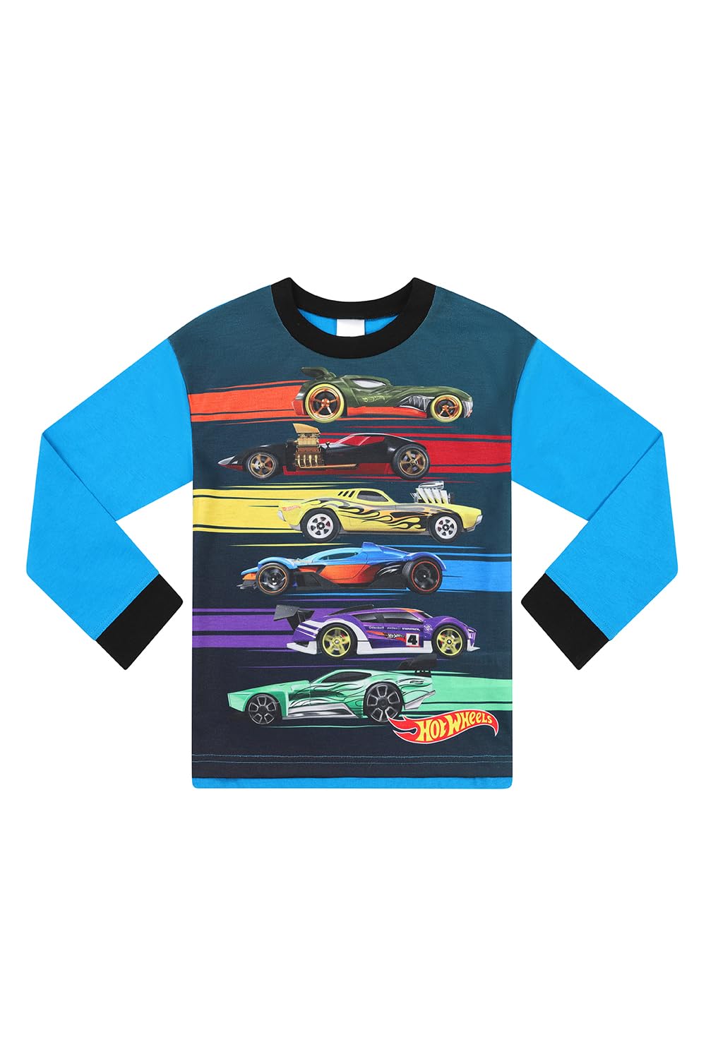 Hot Wheels Boys Long Pyjama Set Cars Pjs For Kids (2-3 Years) Blue