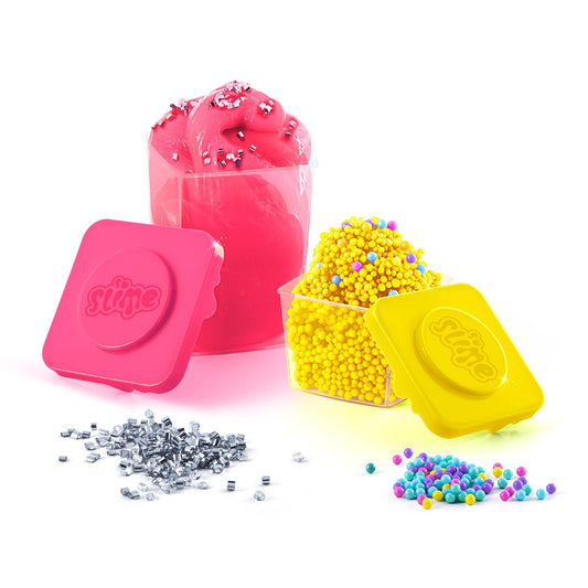 So Slime Sensations Mix’In Slime Set with two colorful sensory slime containers and mix-in decorations for kids aged 6+