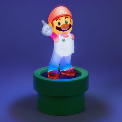 Official Nintendo Super Mario figure light by Paladone, battery-powered decor featuring Mario for home or office display.