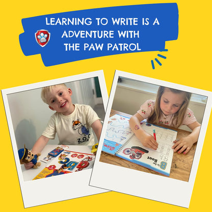 Love Writing Co. The Ultimate PAW PATROL Learn To Write The Alphabet Bundle -Children Age 3-5 - My First Handwriting and Letter Formation Activity Book, Tripod Grip Pencils and Colour Pencils