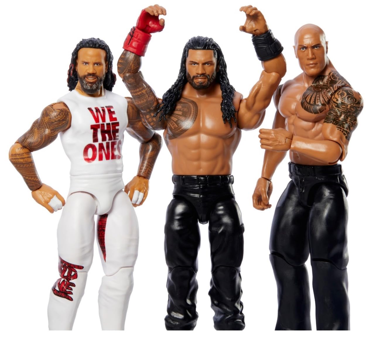 WWE Jimmy Uso The Rock Roman Reigns Main Event 3 Pack Mattel Series Wrestling Action Figures Toy