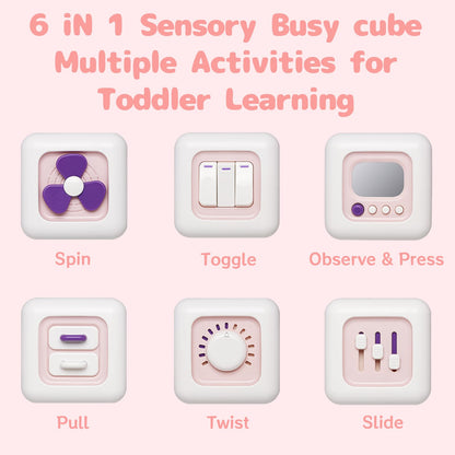 lerrbo Activity Cube Baby Toys for 1 Year Old Girl Gifts, Montessori Toys for Baby Girl, Travel Sensory Cube for Toddlers 1-3, Learning Fine Motor Skills,1st Birthday Gifts for 12 Months+