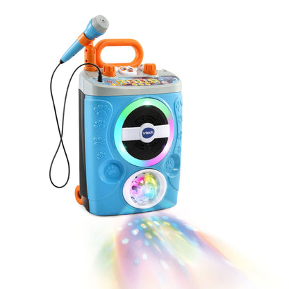 VTech Kidi Superstar Jr. karaoke machine for kids with colorful microphone and built-in music features, ideal for young performers.