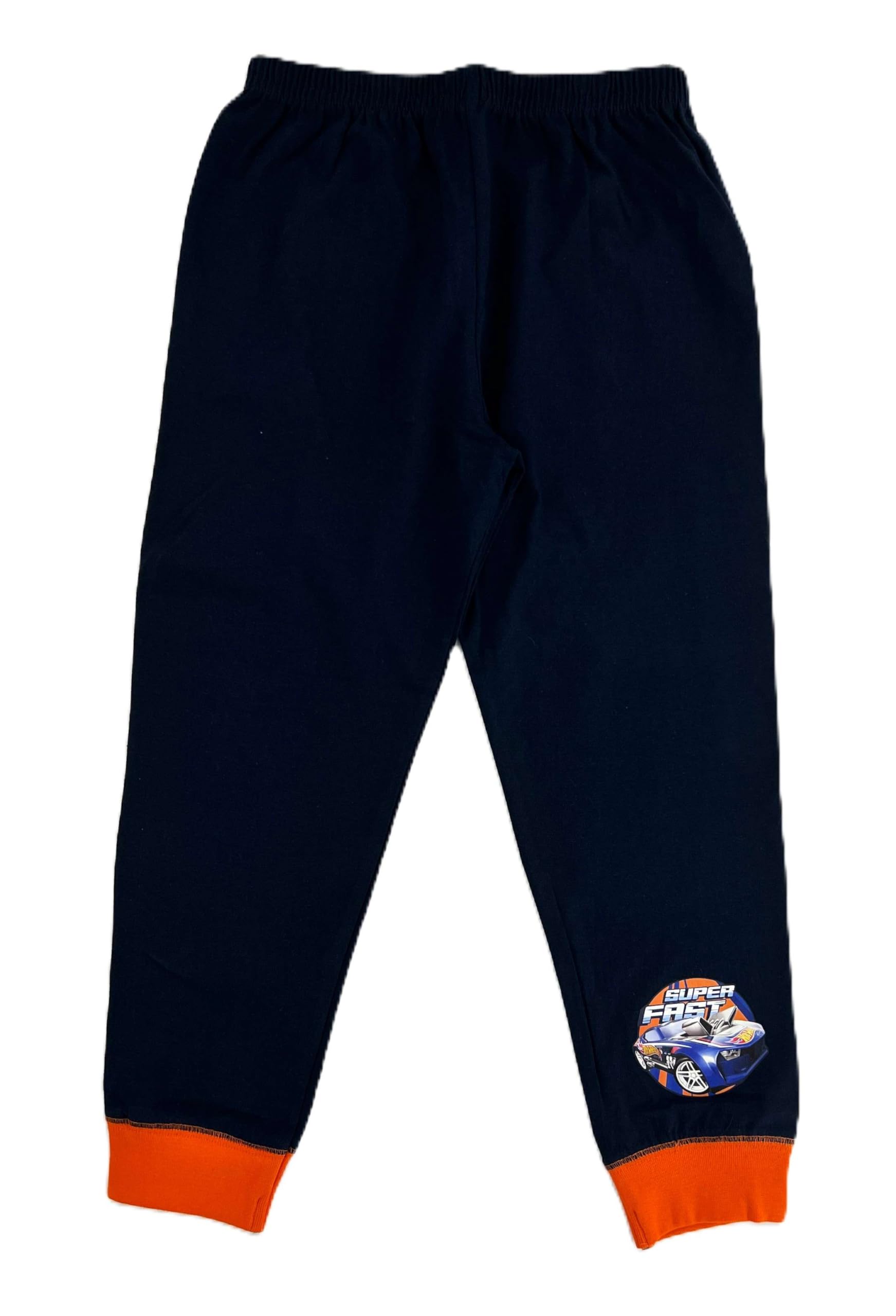 Blue Hot Wheels boys' pyjamas for ages 7-8, featuring a fun racing design suitable for nightwear.