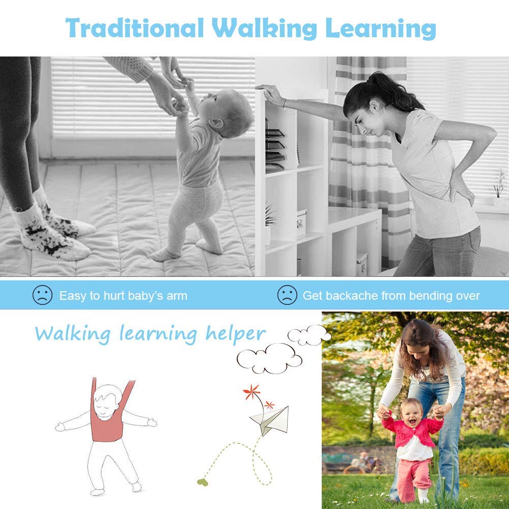 Vicloon hand-held baby walker and toddler walking assistant with child harness and protective belt for safe learning and walking support.