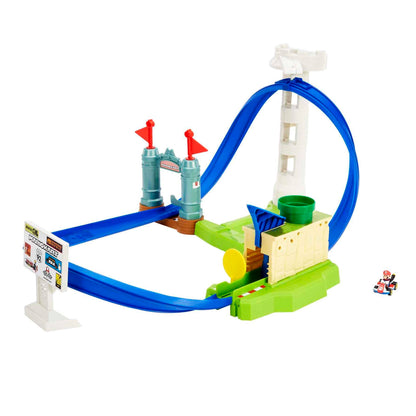 Hot Wheels Mario Kart Circuit Slam Track Set with Mario Kart Vehicle, Video Game-Inspired Playset for Kids & Fans Age 5+