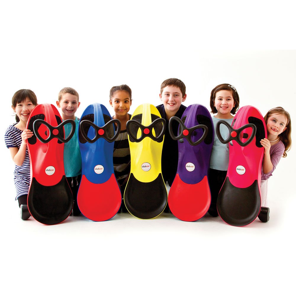 Didicar Fiery Red ride-on wiggle car for kids with seat and steering wheel, ideal for indoor and outdoor toddler play.