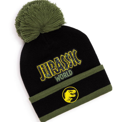 Jurassic World Boys Beanie Hat & Gloves Set – 100% Acrylic Winter Bobble Hat & Stretch Gloves – Dinosaur T-Rex Winter Accessories Set