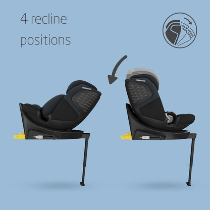 Maxi-Cosi Emerald S i-Size, 360 Swivel Baby car seat, 0-12 Years 40-150cm, Group 0+123 car seat, Isofix 0-36 kg car seat, Rearfacing, 4 Recline Positions, G-Cell Side Impact Protection, Tonal Black
