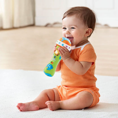 VTech Sing Along Microphone for Kids, Toddler Toy Microphone with Amplified Voice Effect and Animal Sounds, Educational Toys for Boys and Girls 1, 2, 3+ Year Olds, 78763, English Version