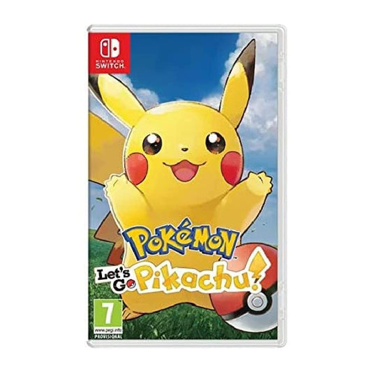 Nintendo Pokémon Let's Go, Pikachu! Nintendo Switch game cover with Pikachu and colorful game artwork.