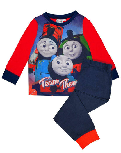 Official Thomas The Tank Engine Boys Long Sleeve Pyjamas PJs Night Wear Multicoloured