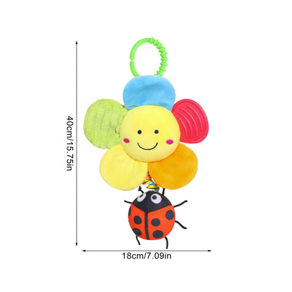 Jingyash baby pram toy with music, plush hanging rattle and handbells, designed for early development and stroller attachment